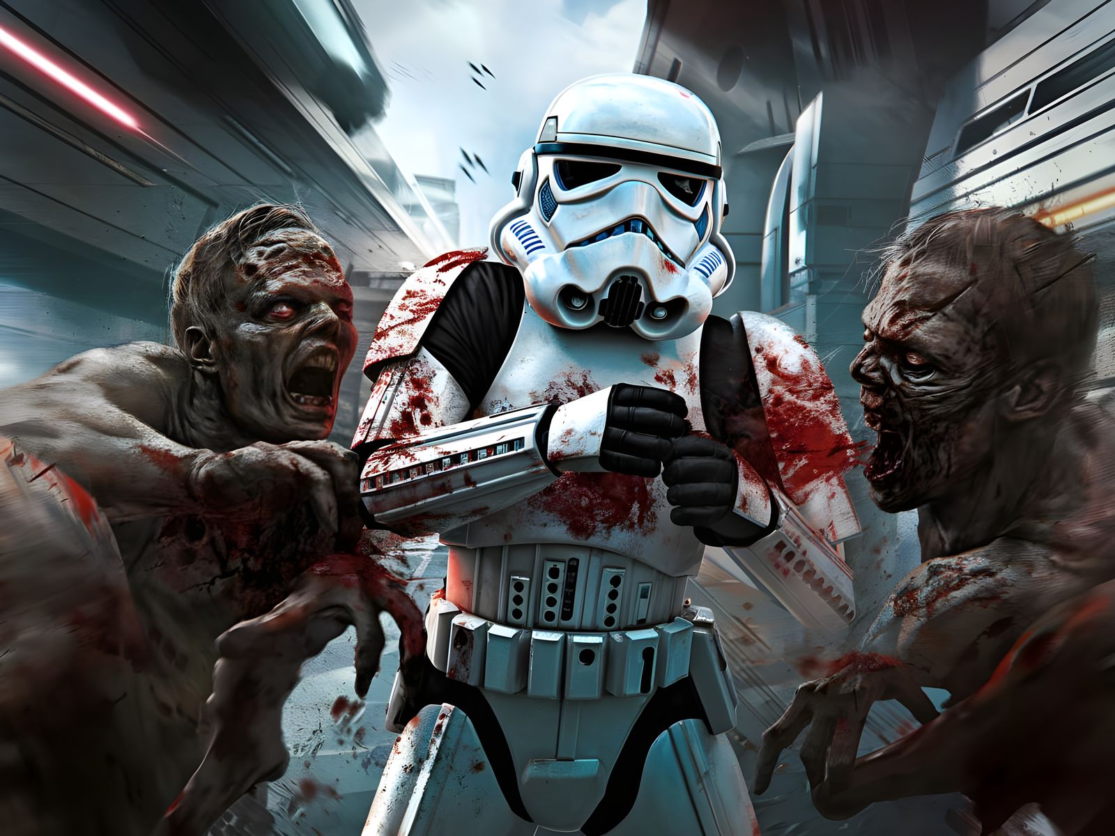 Star Wars Stormtrooper Under Zombie Attack