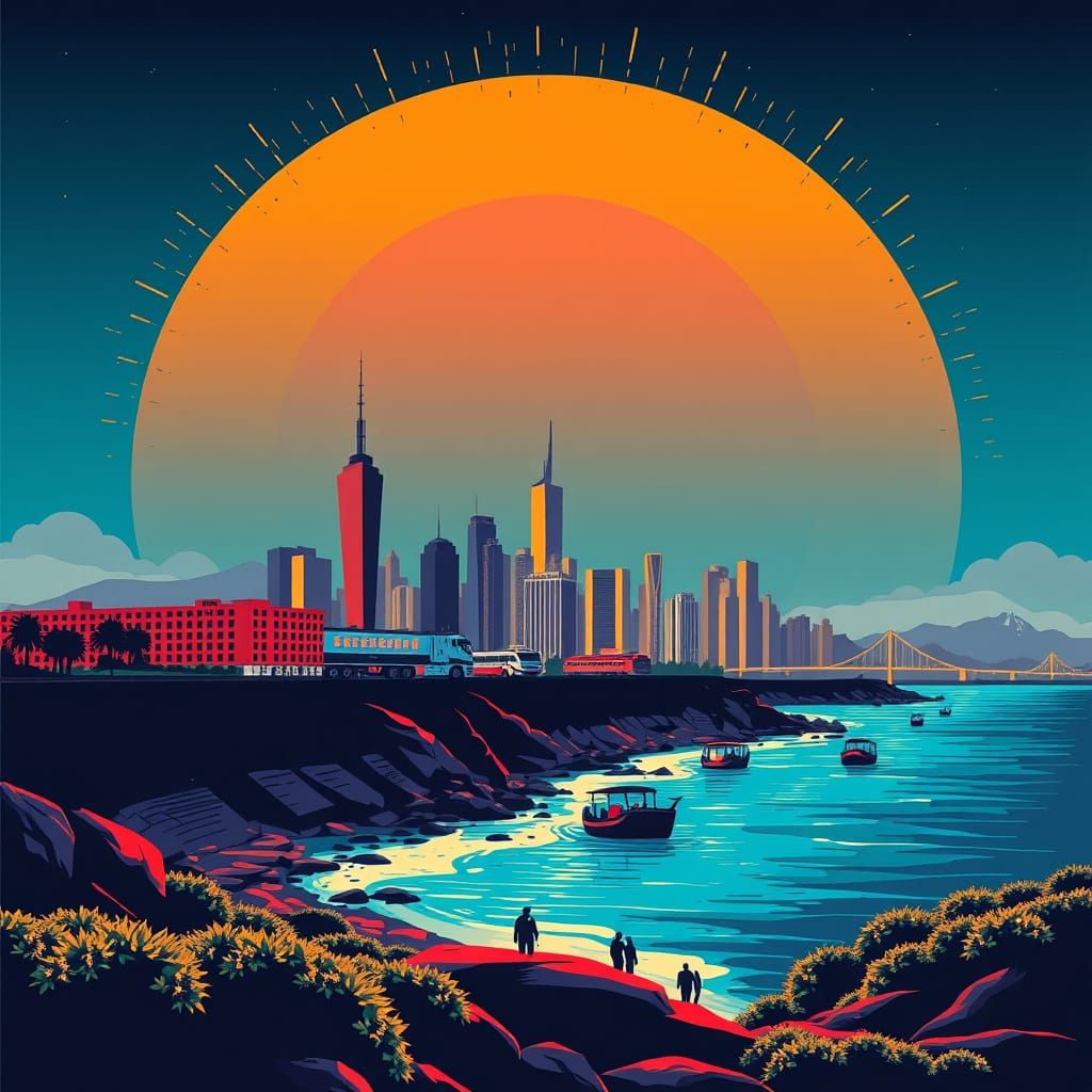 Humanity's Passion and Hesitation in Pop Art Style