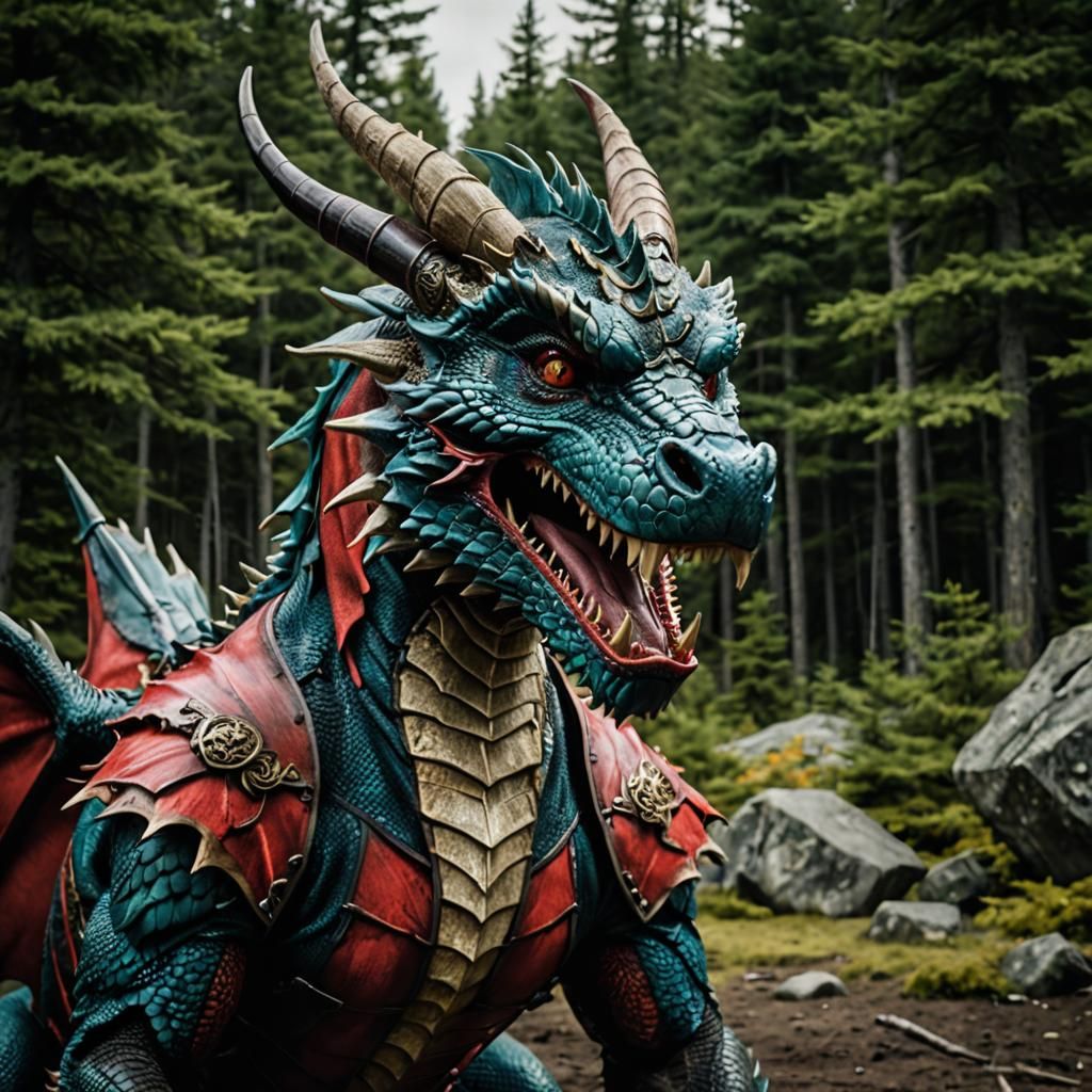 Canadian Dragon Wrestler in Hyperrealistic Photo