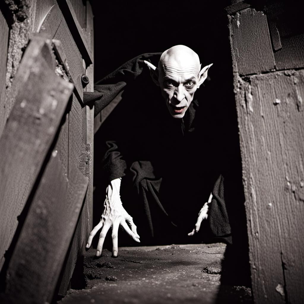 Nosferatu climbing out of the cellar