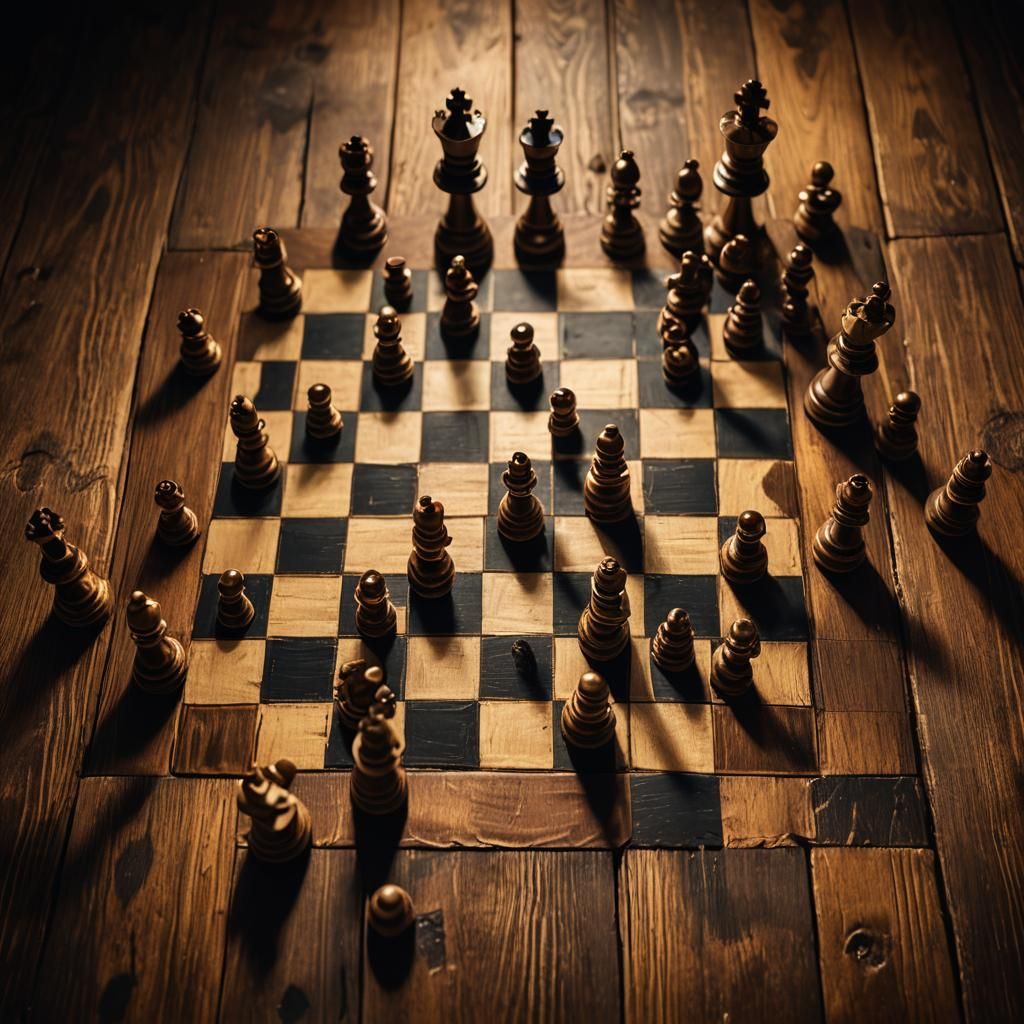 Chess Game in Old Study: Digital Matte Painting