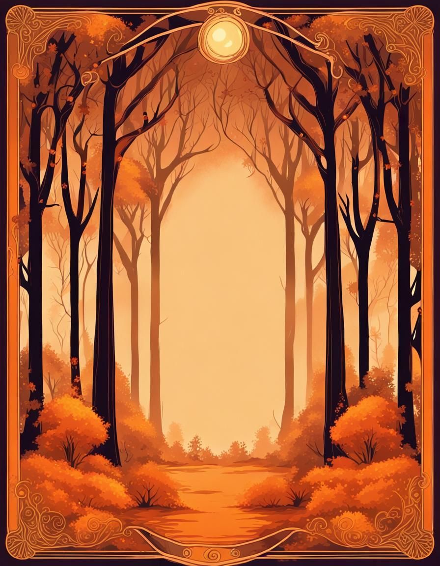 Enchanted Forest Tarot Card in Autumnal Light
