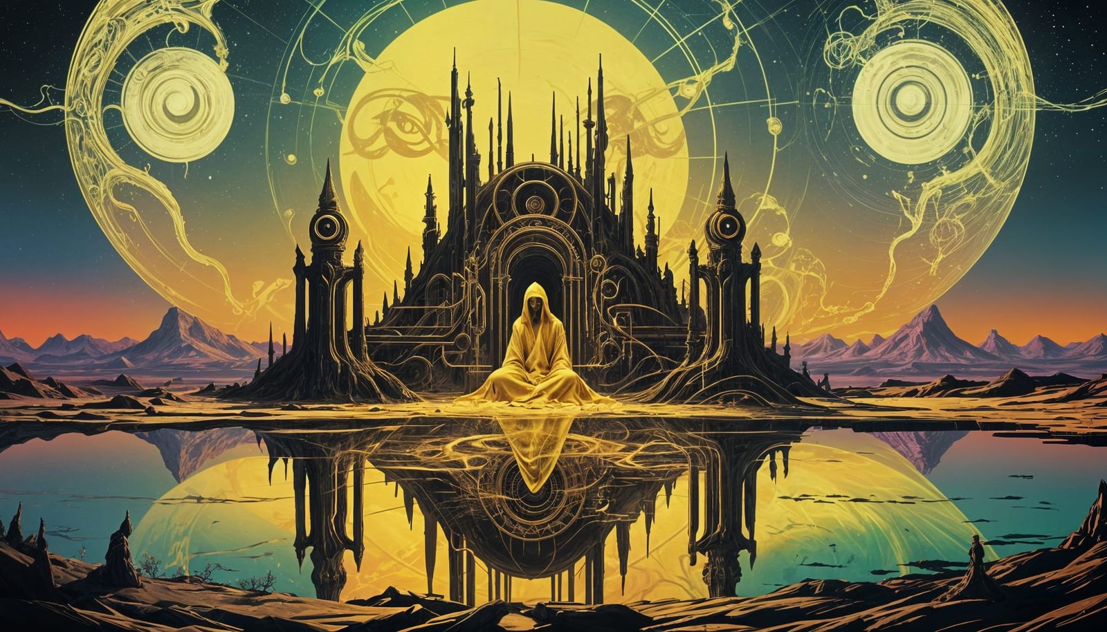 Eldritch God Hastur in Glitchcore Style