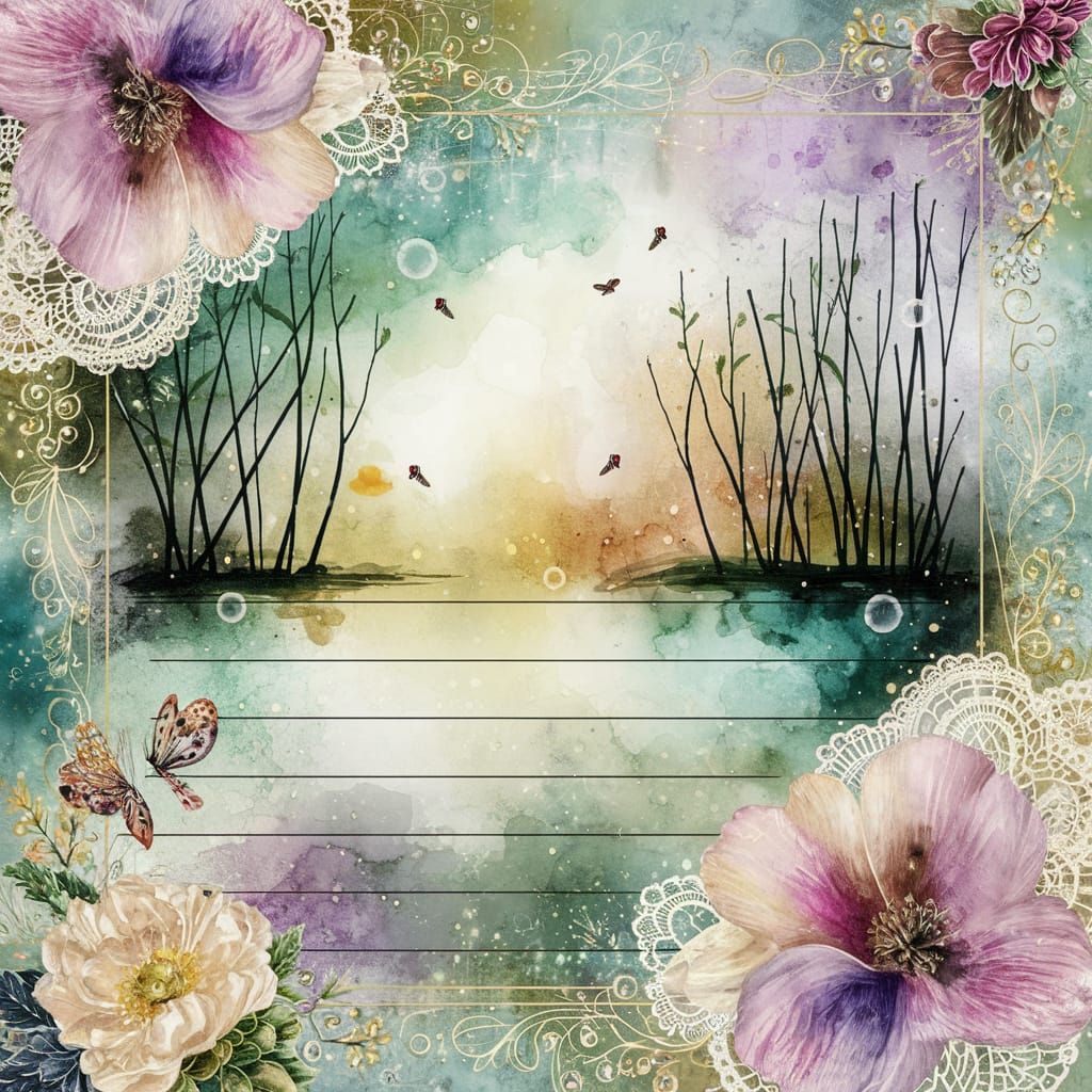 Whimsical Watercolor Florals in Enchanted Sunrise Style