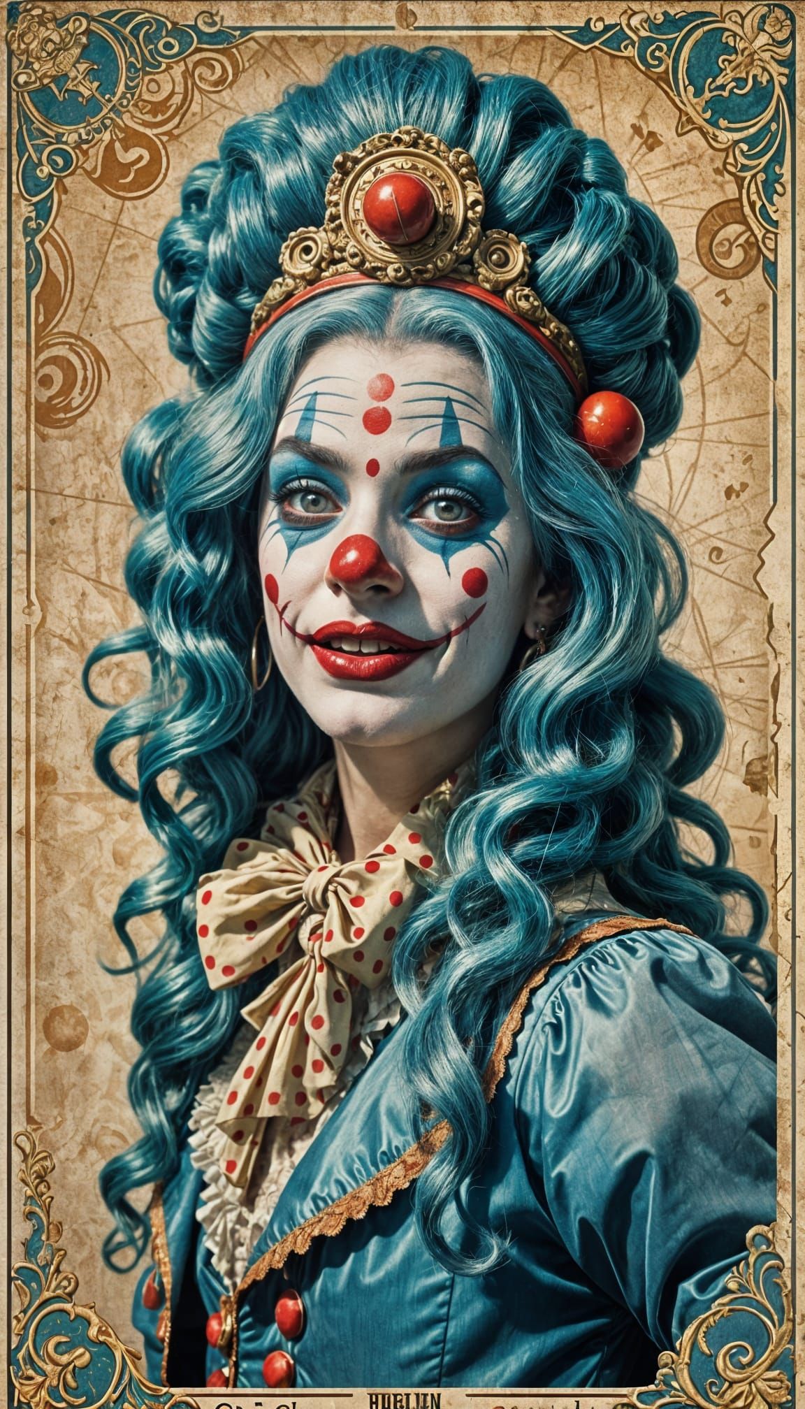 Baroque Clown Pin-Up Vintage Travel Poster