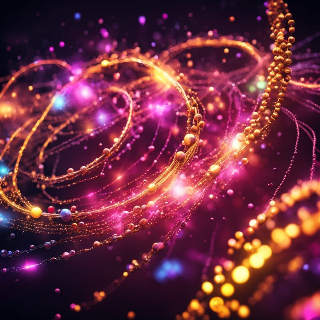 Vibrant Beads Blasting: Explosive Digital Art