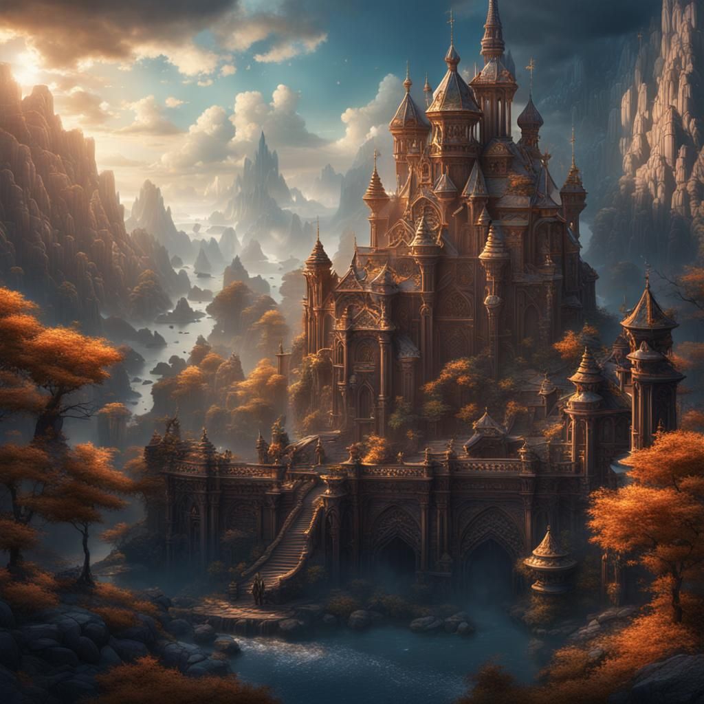 Fantastical Heavenly Matte Painting in Deep Color