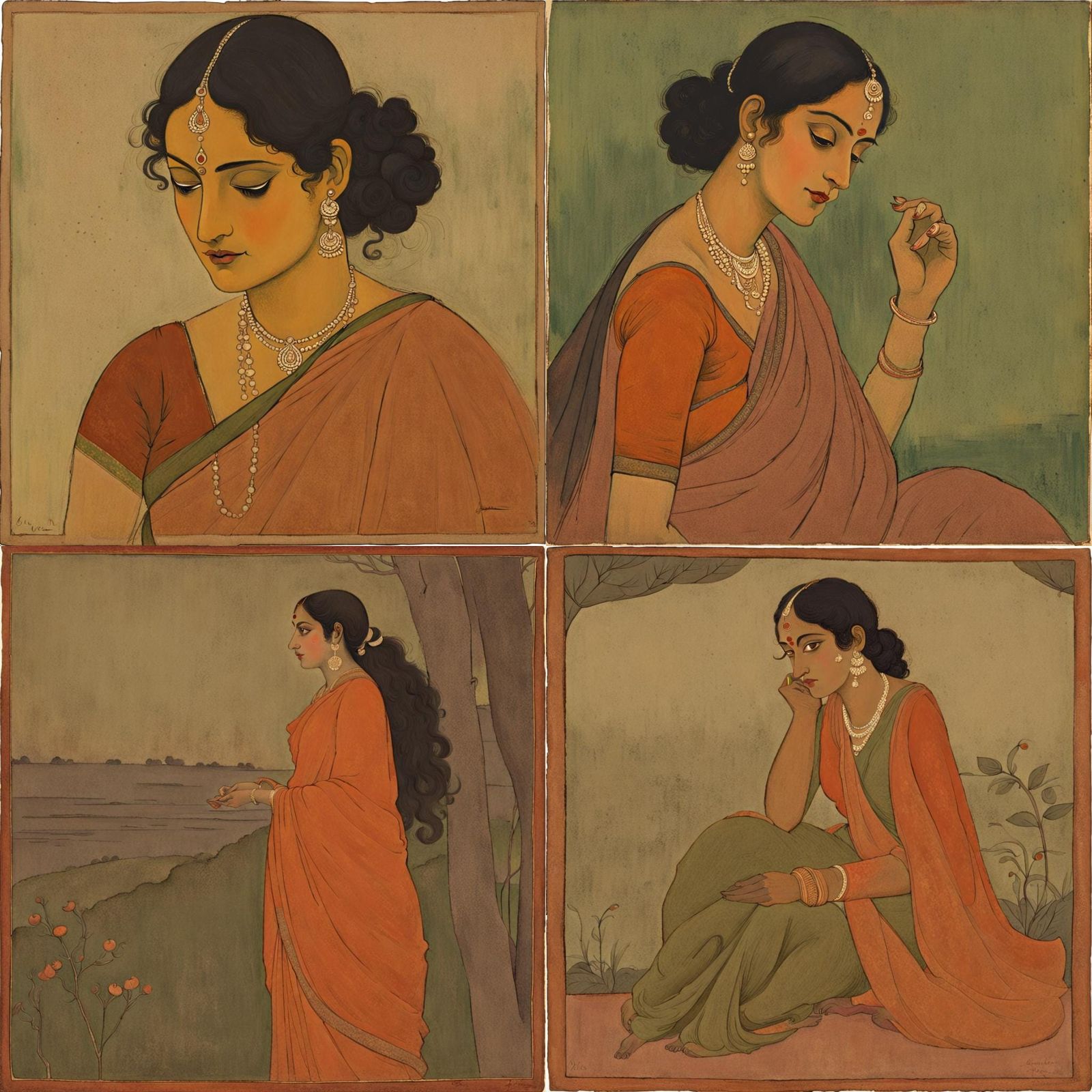 Ethereal Indian Landscape in Tagore Style