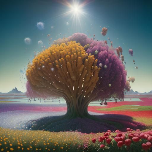 Surreal Musicians in Colorful Dreamscape, Oil Painting Style