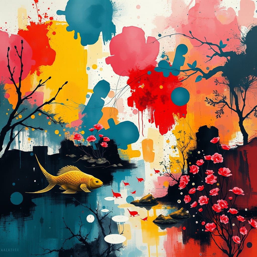 Zen Garden in Kaos: Abstract Japanese Composition