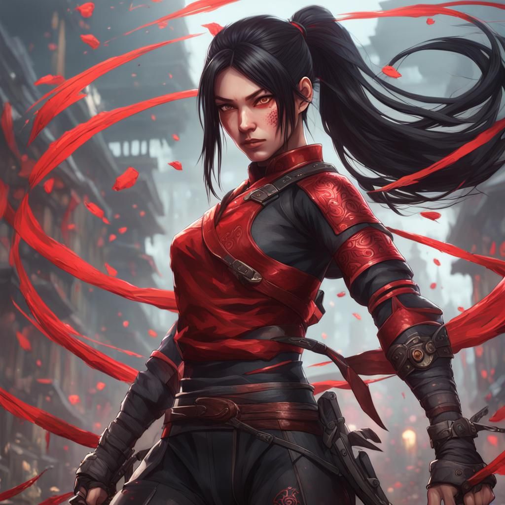 Hyperdetailed Kunoichi Assassin Portrait in 8K Resolution