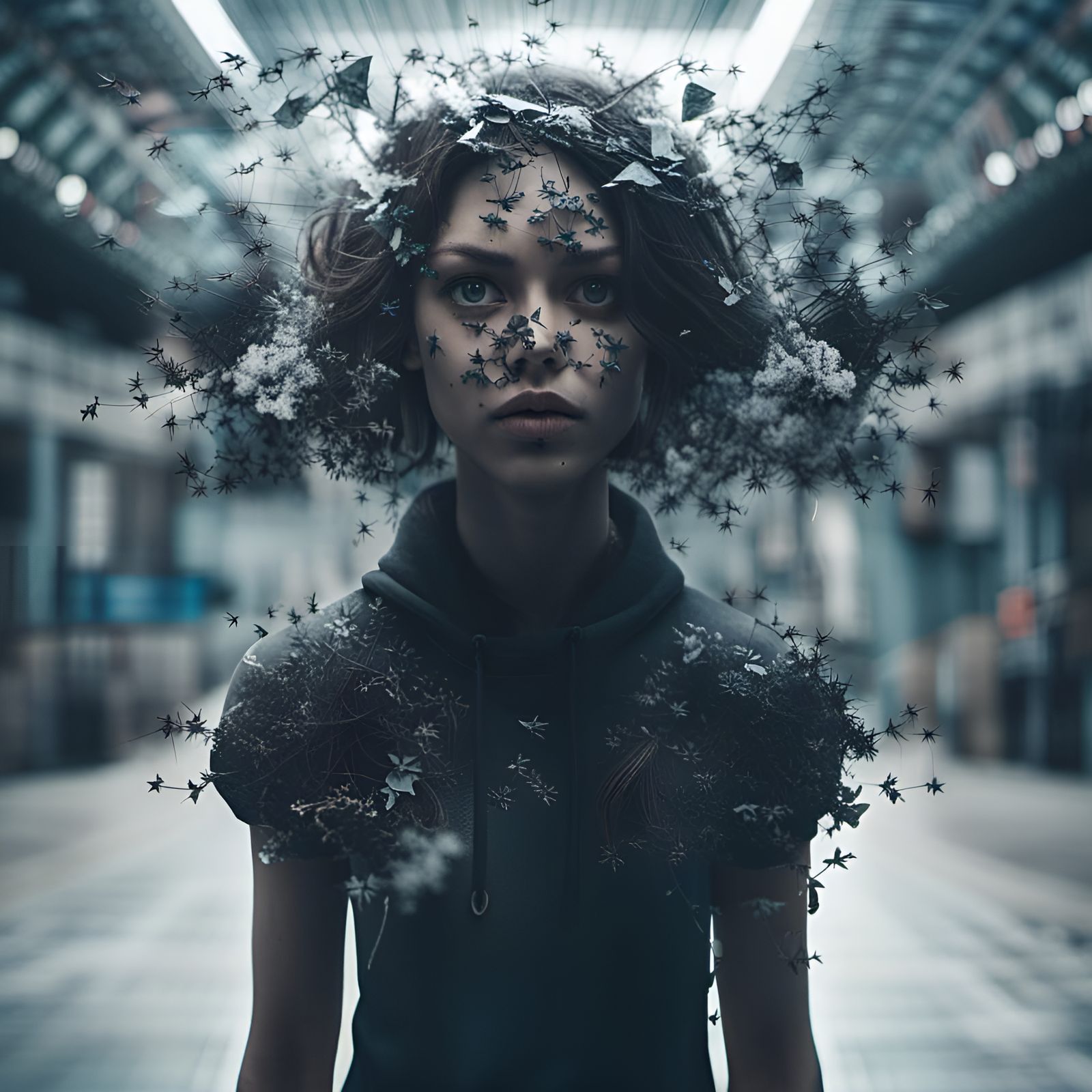 Paradigm Shift: Hyperrealistic Double Exposure Portrait