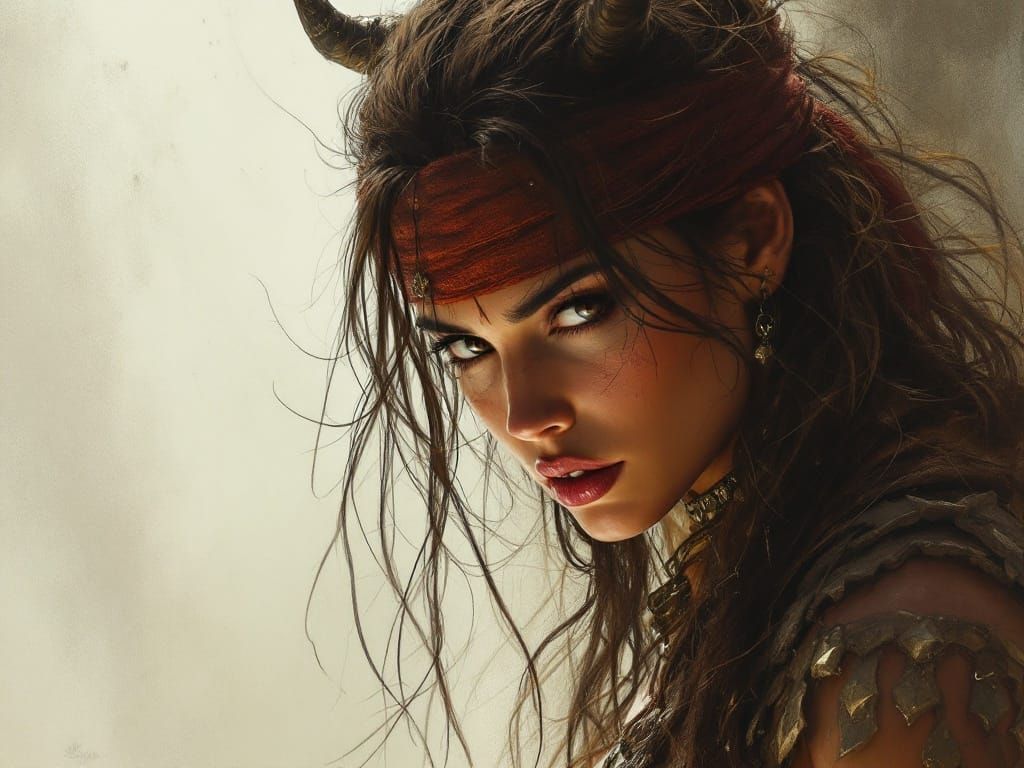 Sensual Barbarian Hunter in the Style of Boris Vallejo