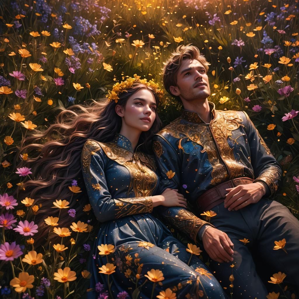 Enchanted Lovers Under a Starry Sky