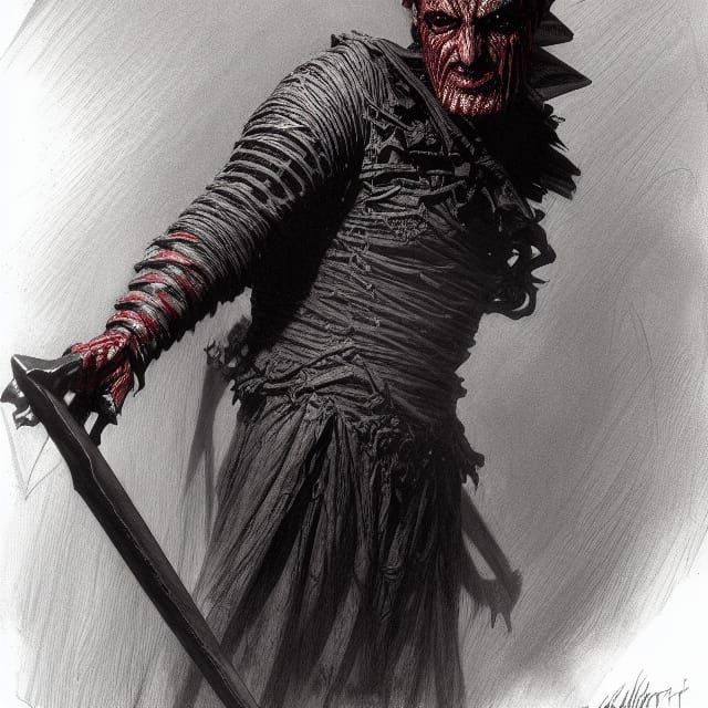 Sinister Freddy Krueger Portrait in Hyperdetailed Style