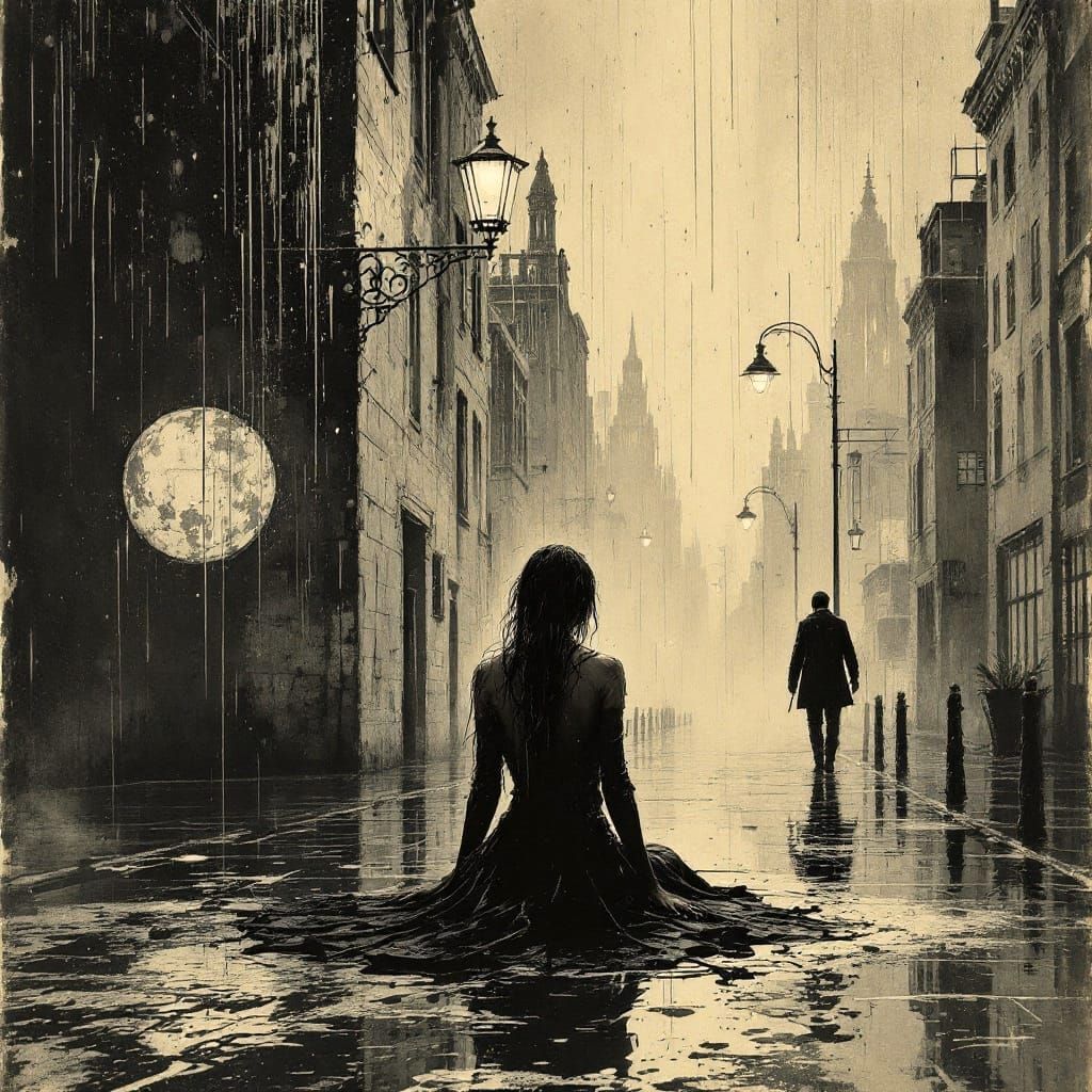 Lost in the Rainy Urban Night