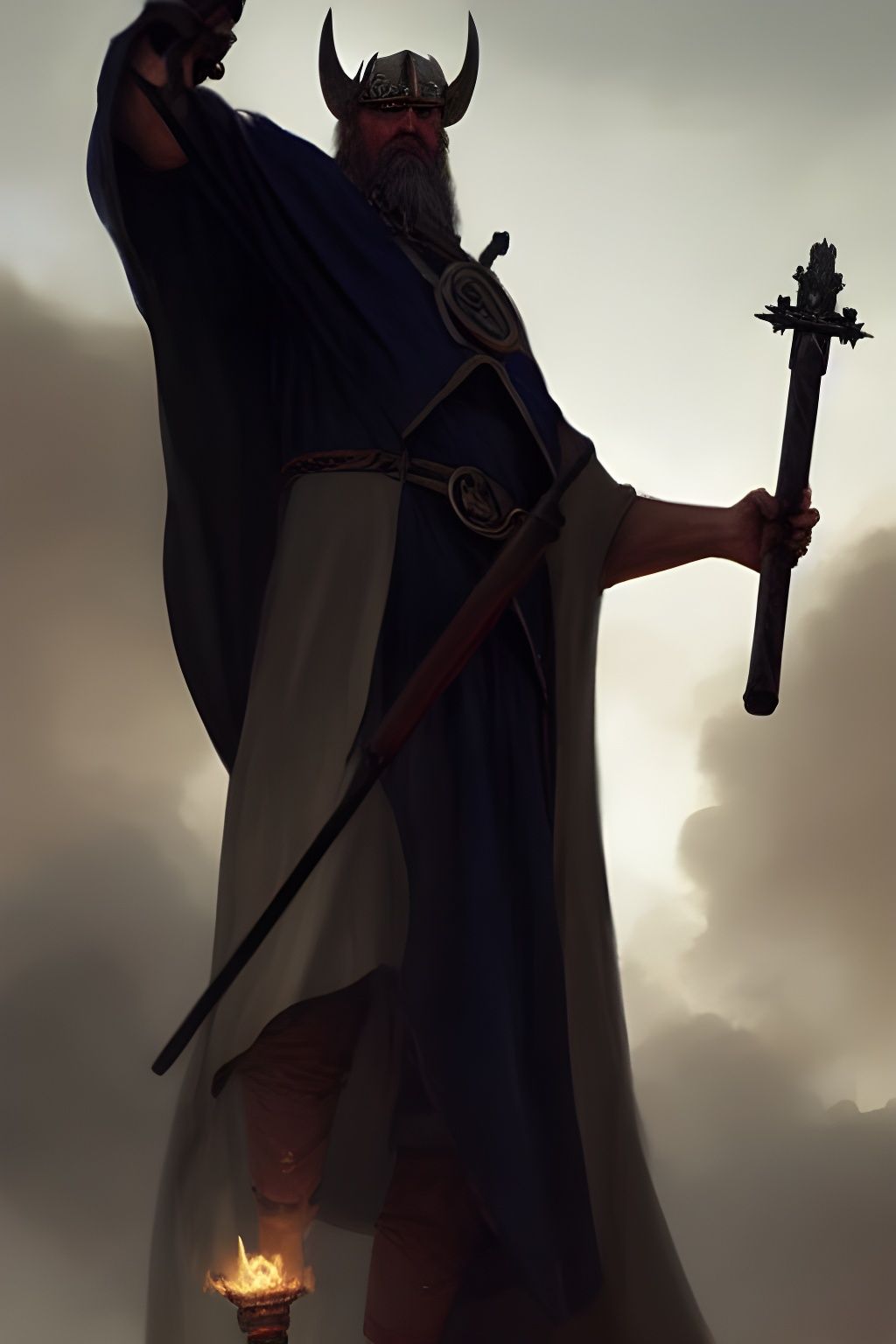 Odin Priest War Hammer Portrait