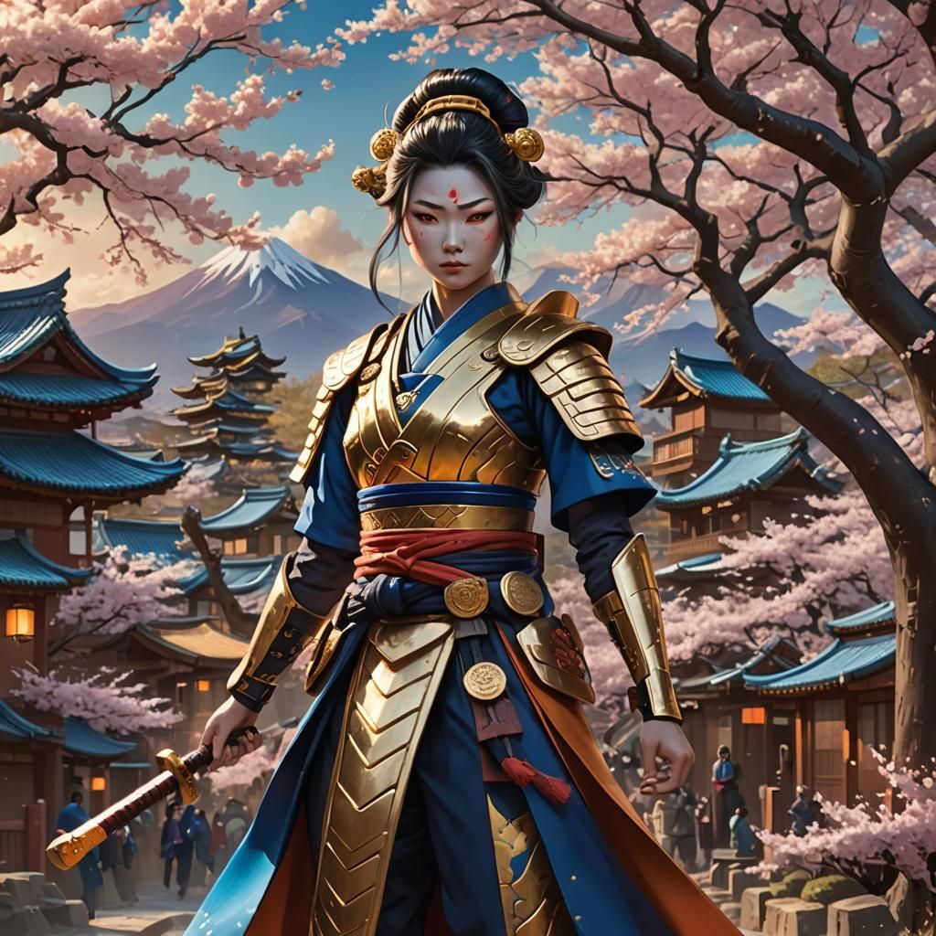 Geisha Thor in Naruto Village: Digital Matte Painting