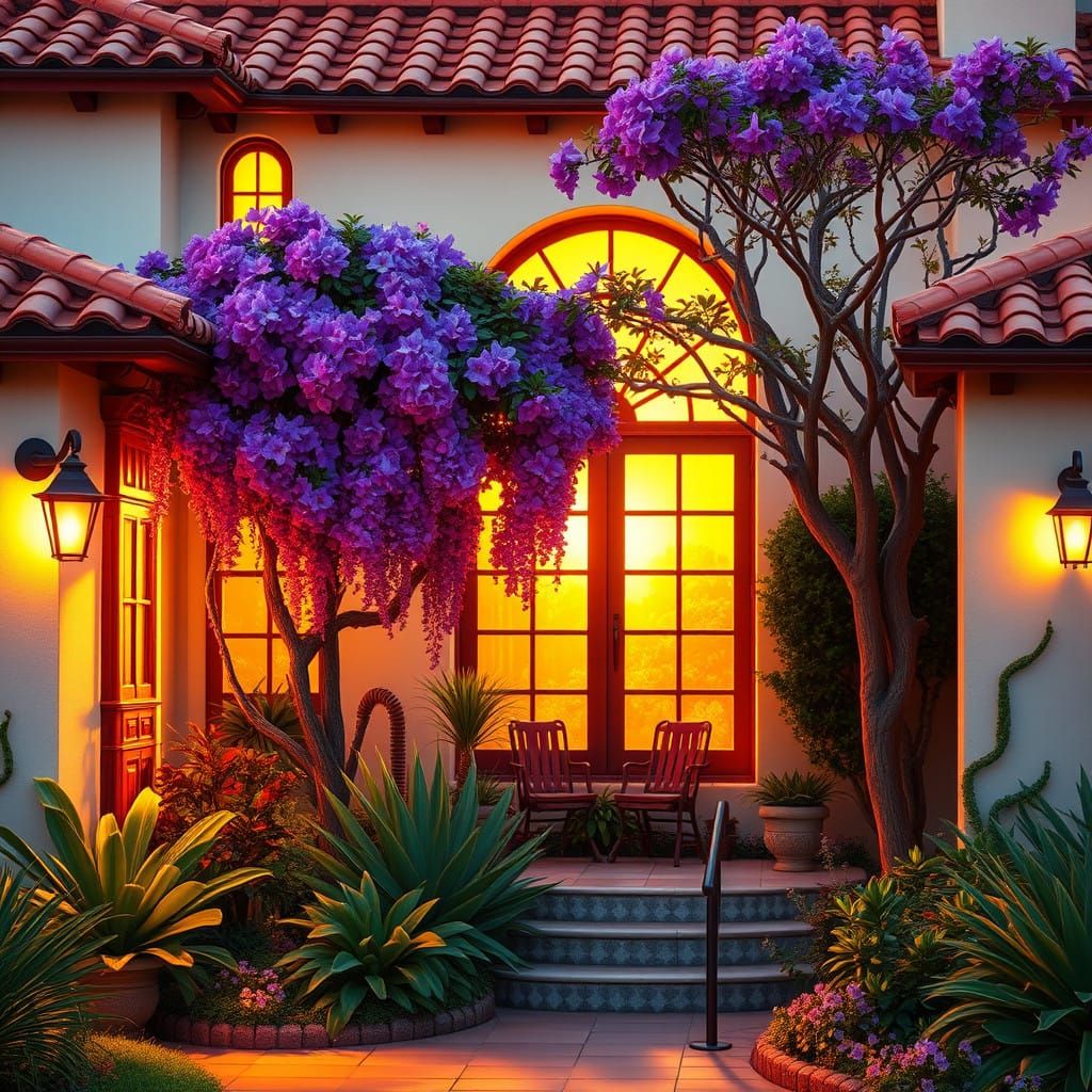 Cozy Spanish-Style Villa at Sunset