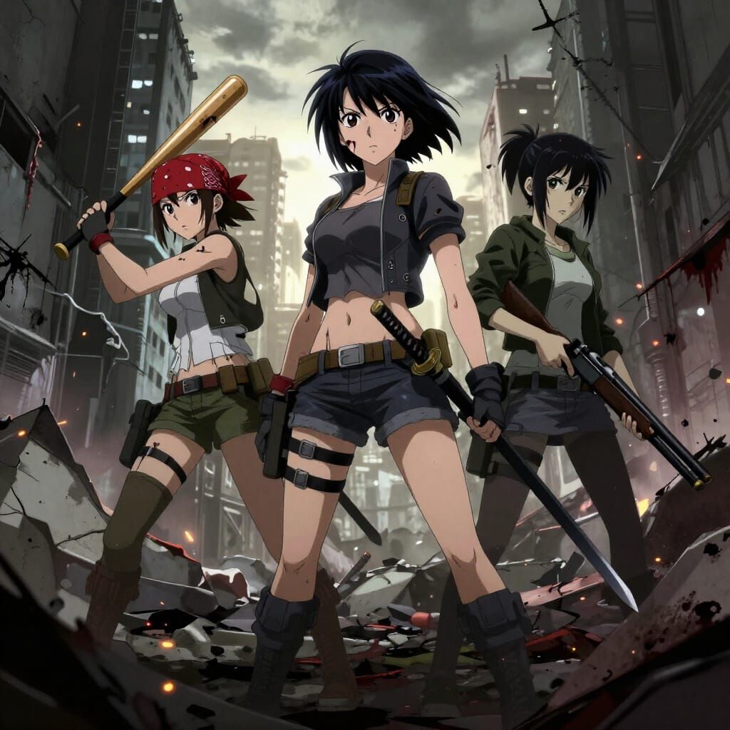 Anime Zombie Apocalypse with Fierce Fighter Girls