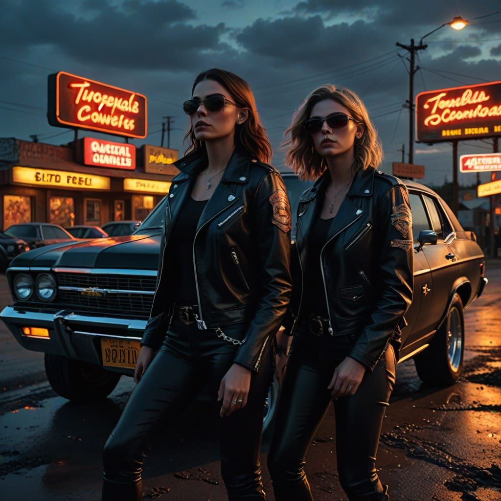 Dark Fantasy: Female Hunters in Retro Chevy Impala