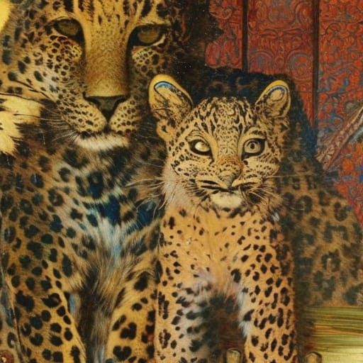 Leopard Cub and Vampire Lord in Miniature Style