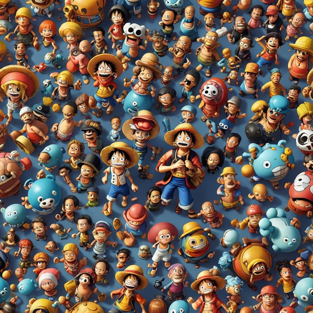 One Piece: 3D Digital Art in Pixar Style