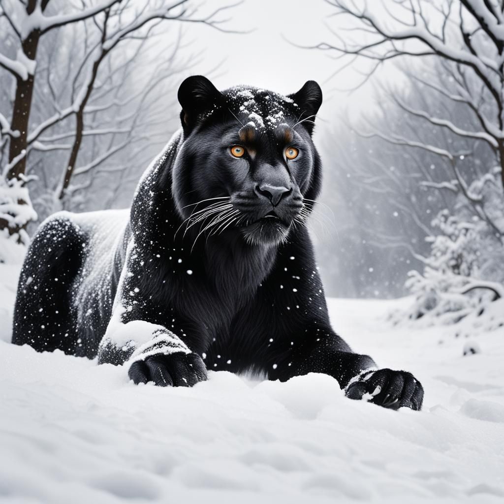 Panther in the snow