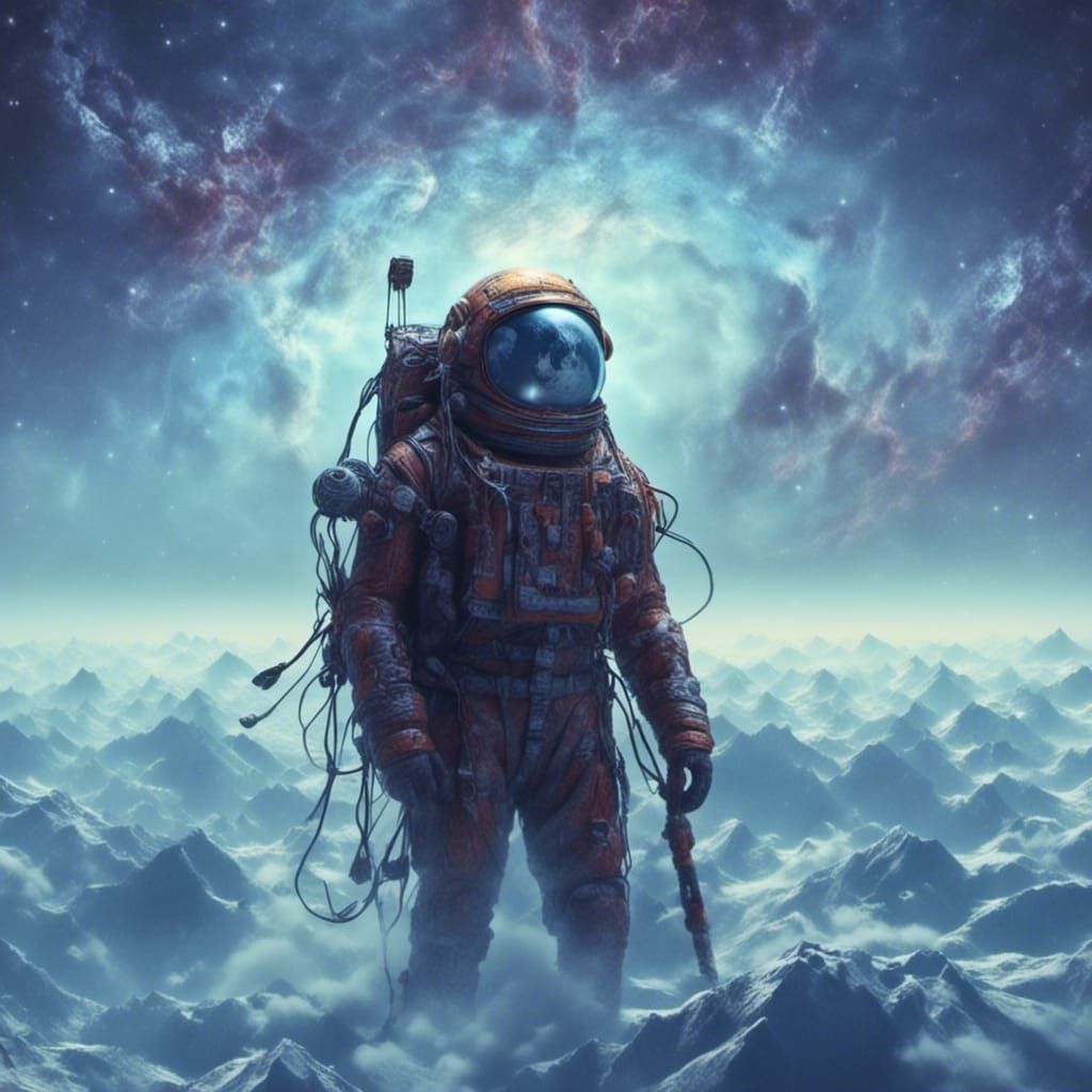 Gandalf as Astronaut Riding Astral Wave