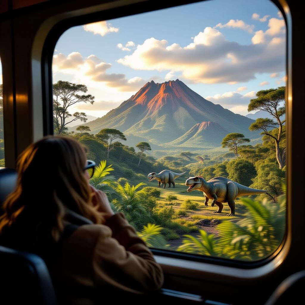 Jurassic Park Landscape Through Train Window