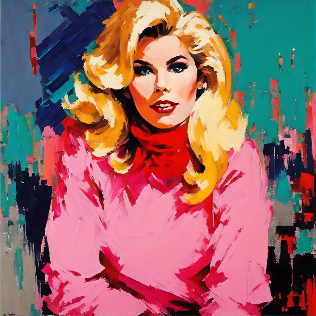 Colorful Expressionistic Portrait in Pop Art Style