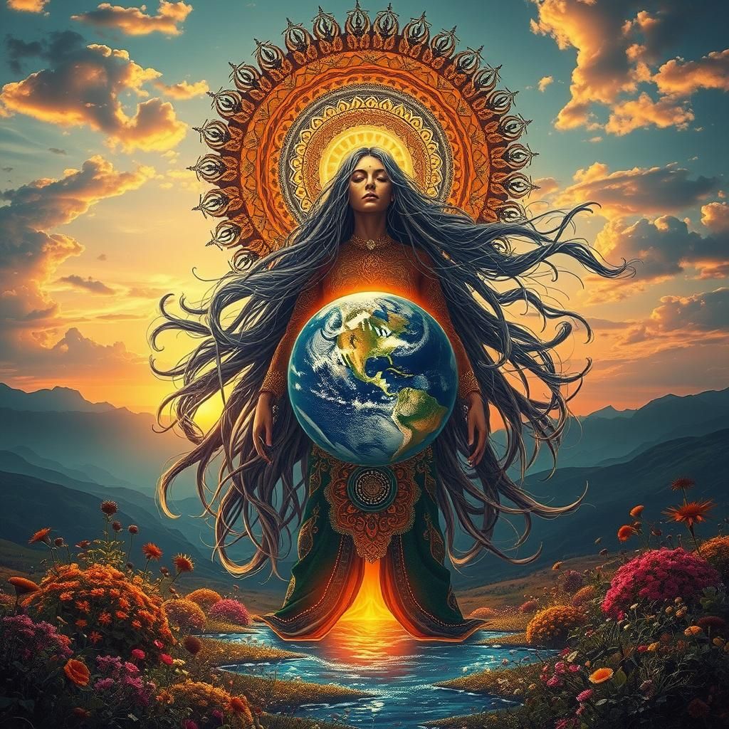 Majestic Mother Earth in Ethereal Landscape