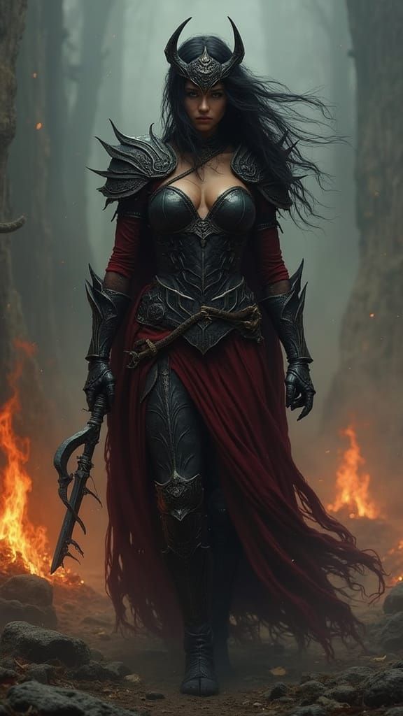 Zodiac sign Scorpio as a female Valkyrie
