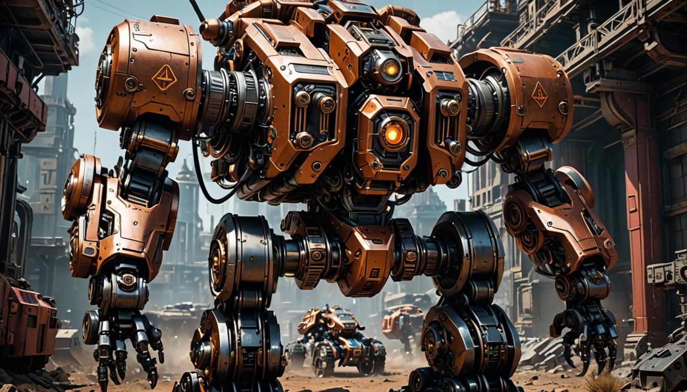 Epic Adeptus Mechanicus Mechanoid on Battlefield
