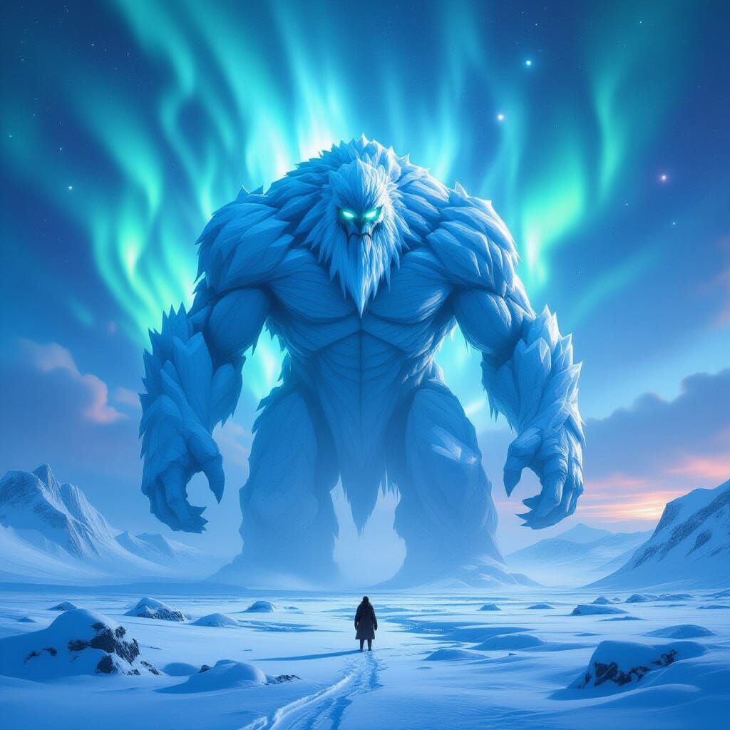 Colossal Ice Titan Emerges from Frozen Wasteland