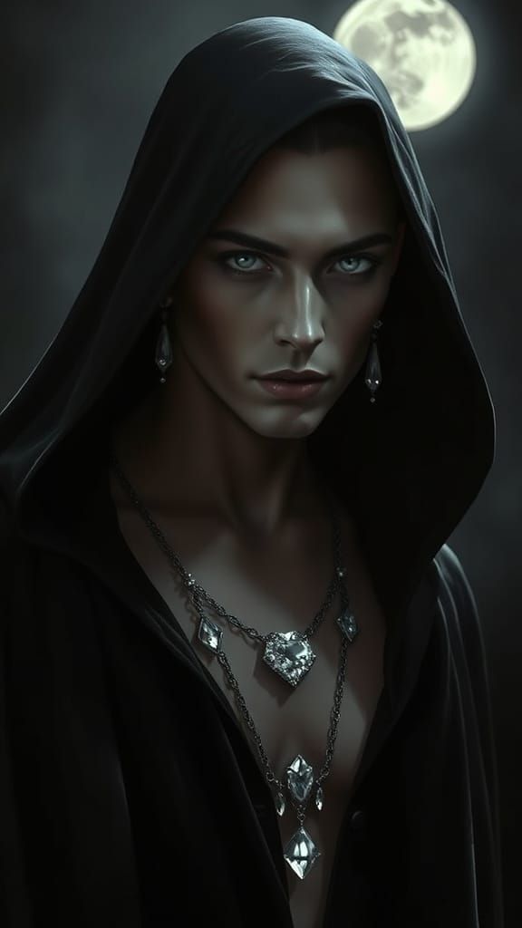 Androgynous Vampire in Hyperrealistic, Cinematic Style