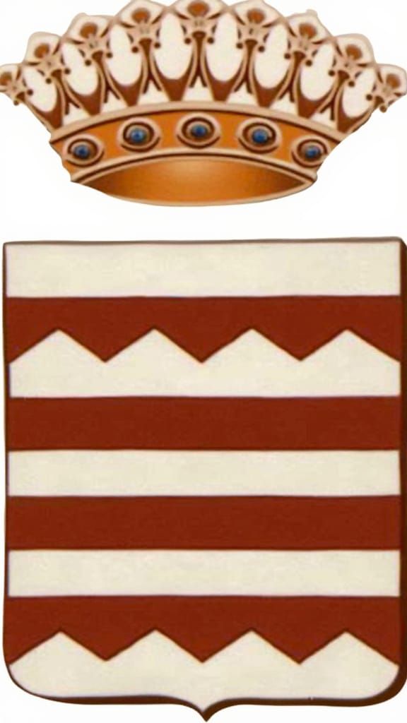 Elegant Art Nouveau Coat of Arms with Crown