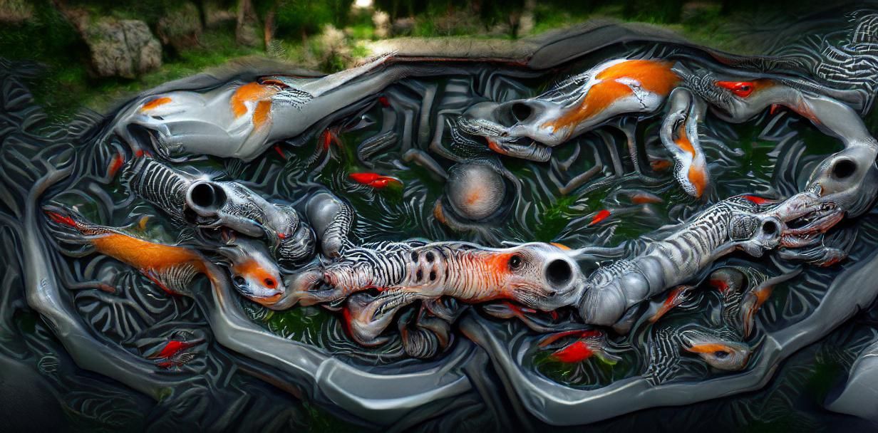 Koi Pond in a Biomechanical Style