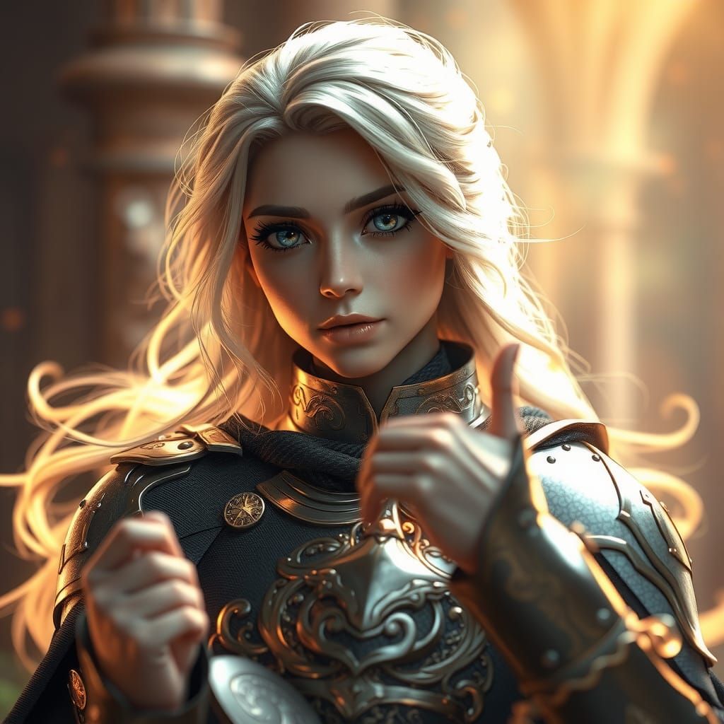 Paladin Lady Shiniko Portrait in Art Nouveau Style