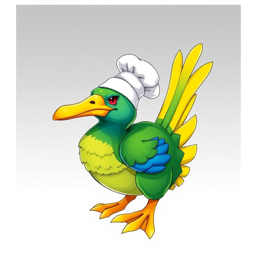 Anime Platypus Chef in Vibrant Colors