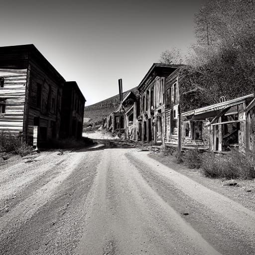 Eerie Abandoned Mining Town Landscape