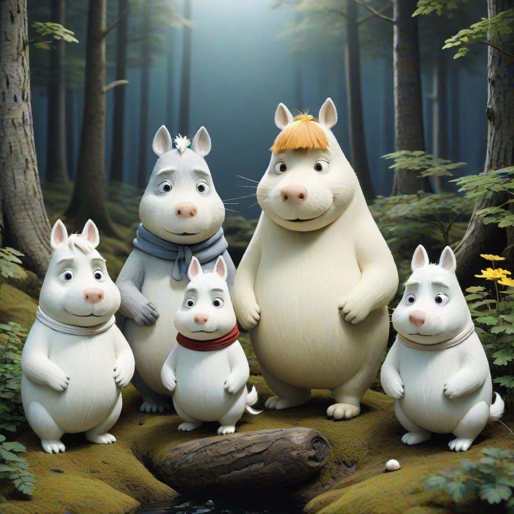 Hyper-Realistic Moomin Portraits