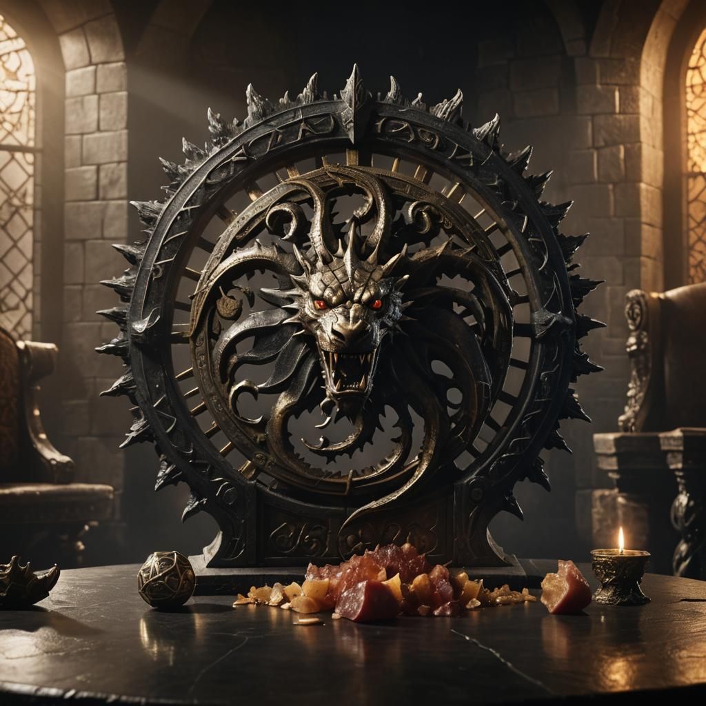 Baroque Still Life: Targaryen Sigil on the Iron Throne