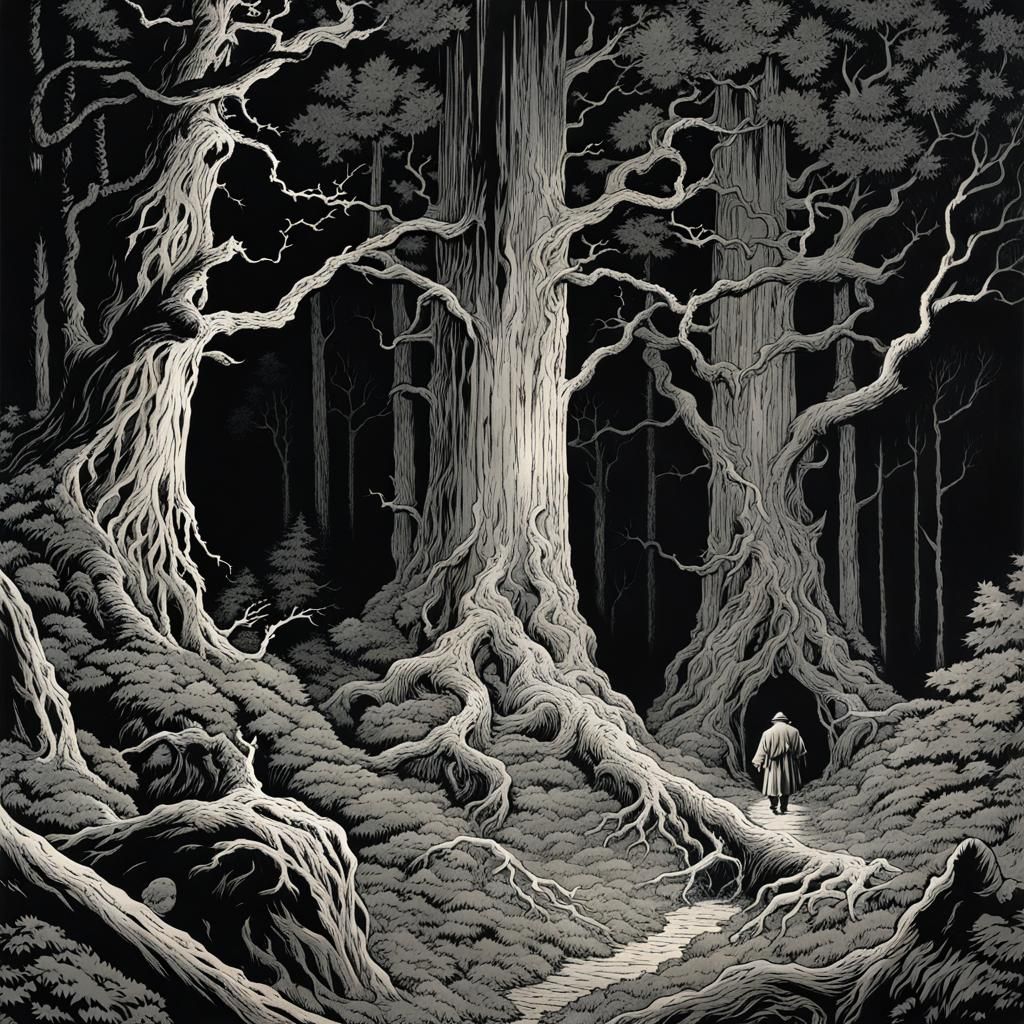 Eldritch Forest in Comic Art Style
