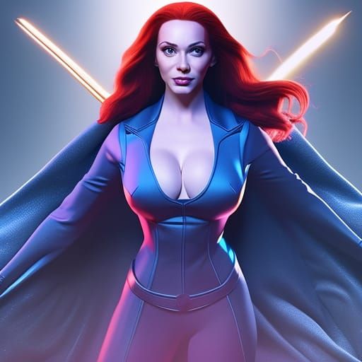 Christina Hendricks as Dark Phoenix: 3D Digital Art