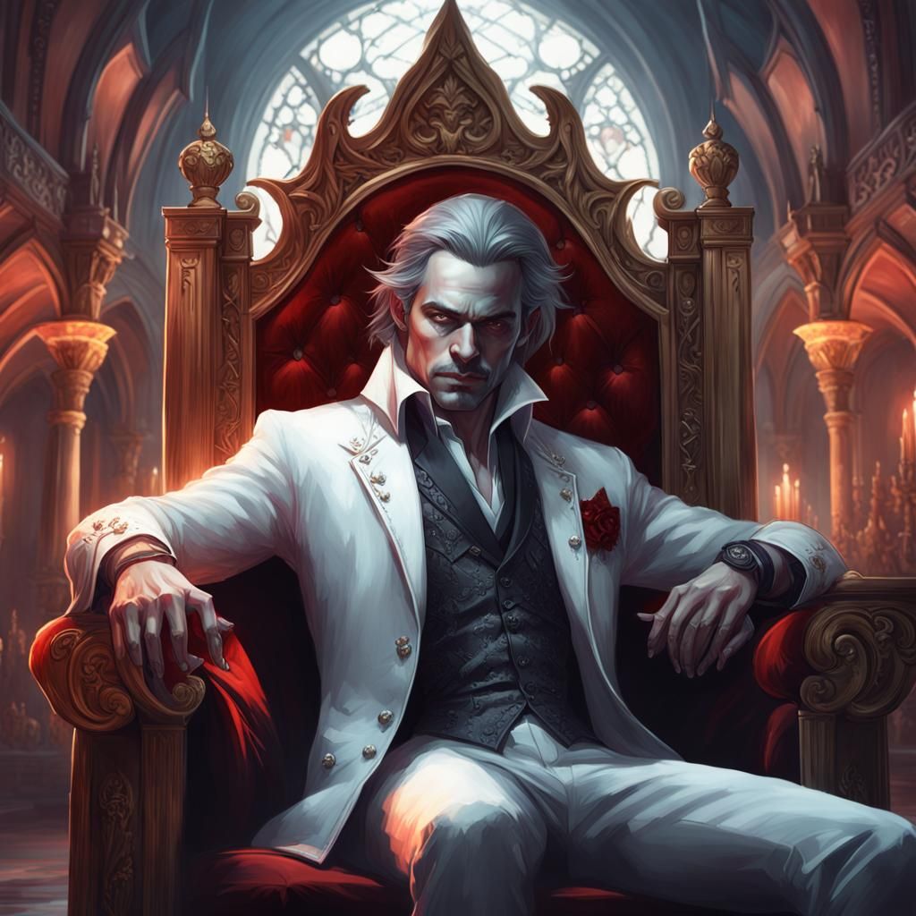 Vampire King Portrait in Hyperdetailed Style