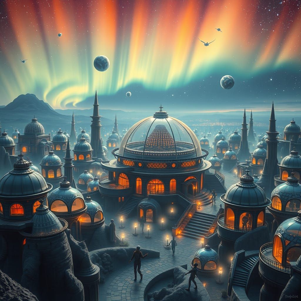 Space city with Aliens