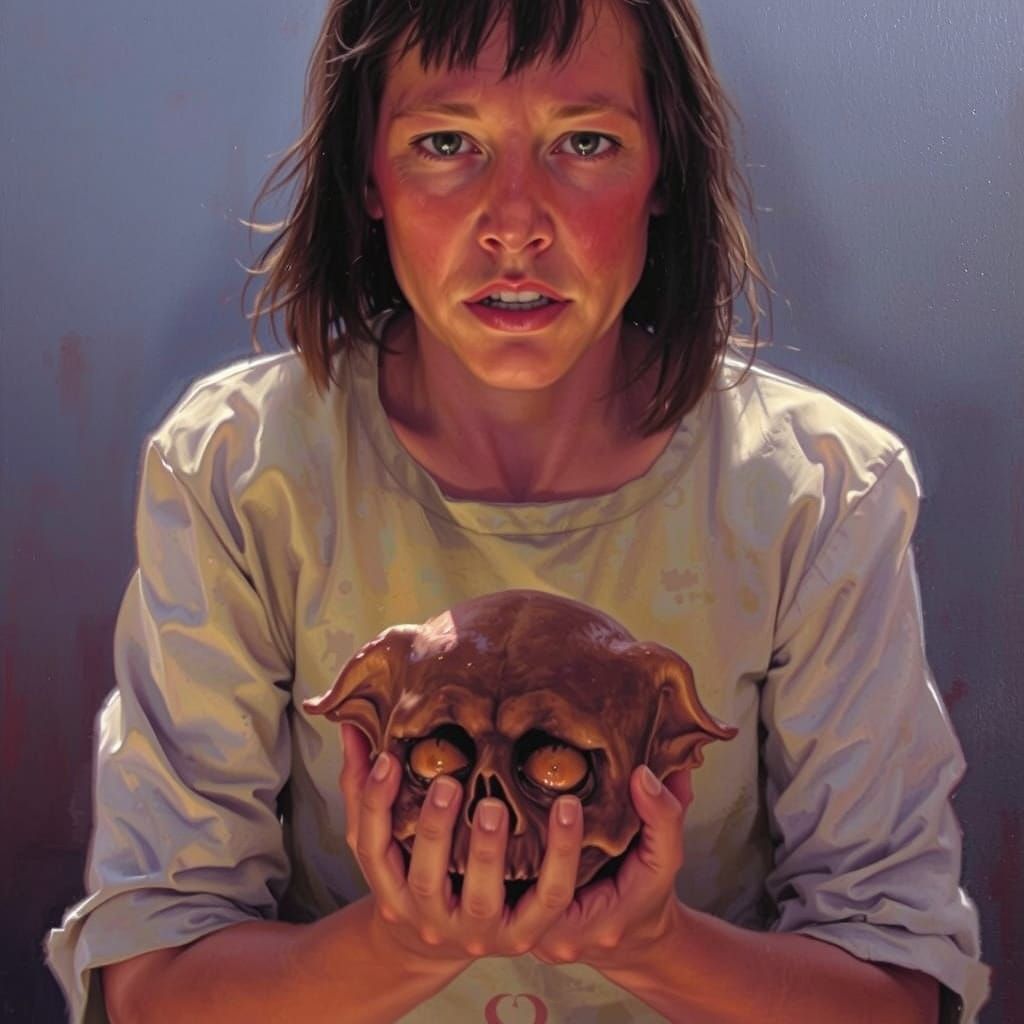 Cruel Gruel Ghoul Oil Painting