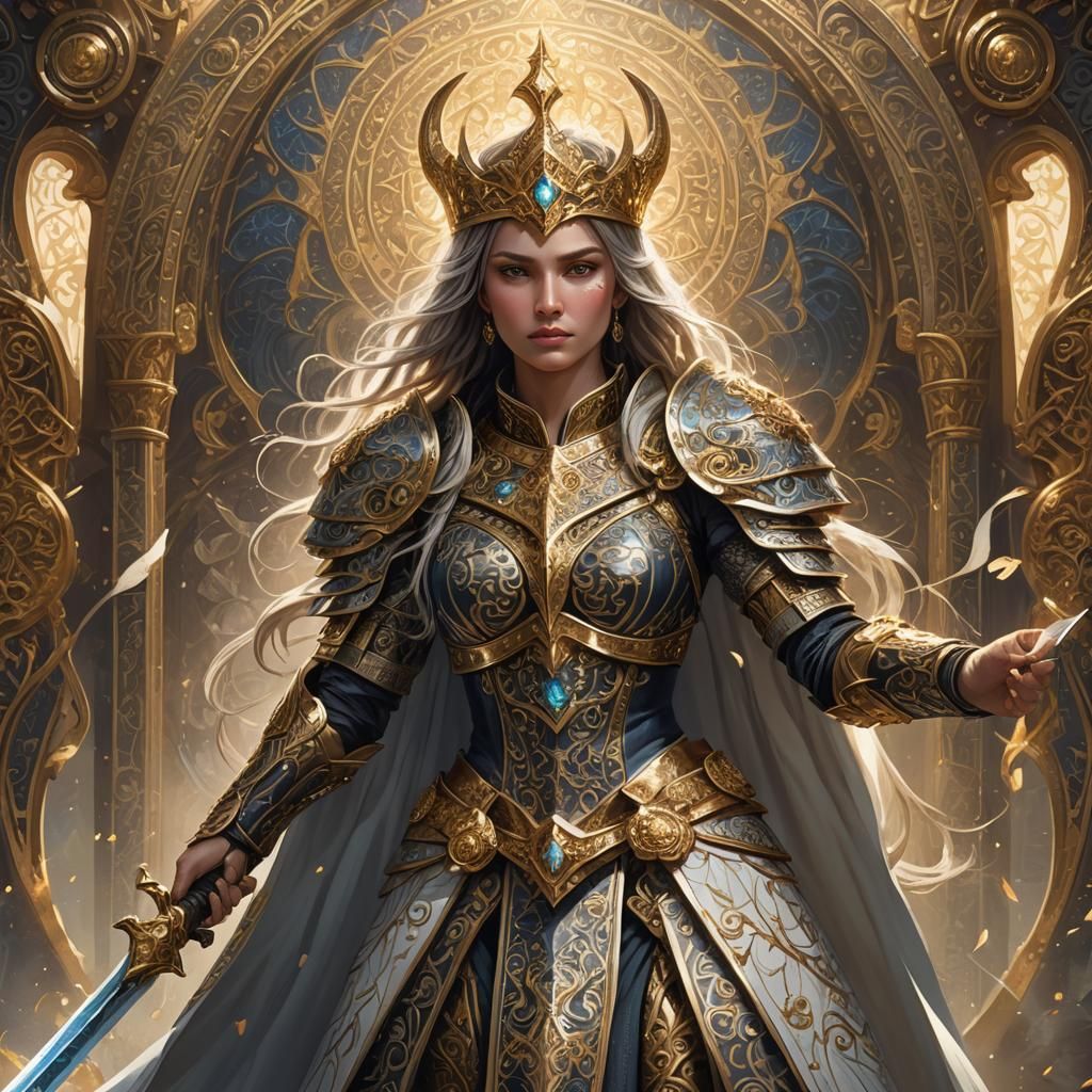 Fantasy Queen Ready for Battle, Digital Art