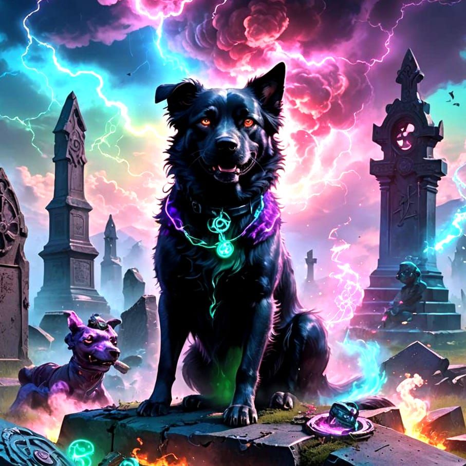 Fantastical Figures Emerge from Grave: Detailed Matte Painti...